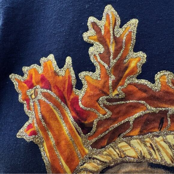 Vtg Autumn Fall Thanksgiving Best Fruit of the Loom Black USA T-Shirt XXL *Flaw* - Picture 7 of 12